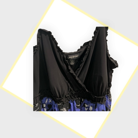 Lane Bryant Size 26/28 Black & Blue Floral Maxi Dress- Gorgeous Plus Size Dress! - Picture 4 of 6